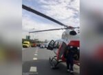 Вертолет эвакуировал мужчину после ДТП на 81-м км МКАД