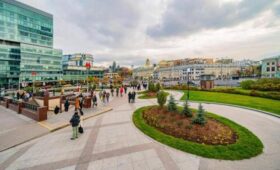 На Трубной площади в Москве высадили новые деревья