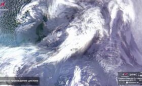 «Роскосмос» показал снежный циклон над Москвой
