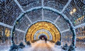 Более 10 световых тоннелей украсят столицу в Новому году