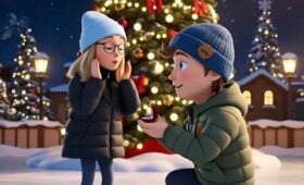 Мужчина сделал предложение своей возлюбленной на катке кинопарка «Москино»