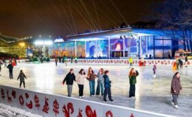 Бесплатный каток открыт на Воробьевых горах в рамках проекта «Зима в Москве»