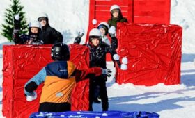 Двадцать команд приняли участие в снежной битве на Воробьевых горах