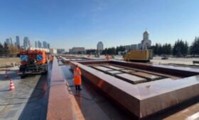 В Москве началась промывка фонтанного комплекса «Годы войны» на Поклонной горе