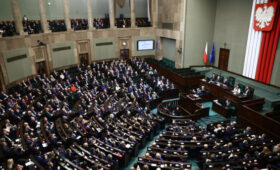 Польский депутат Беркович принес в сейм флаг Израиля со свастикой