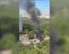 Тягач загорелся на Каширском шоссе
